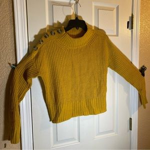 Full Circle Trend Women MEDIUM Knit Sweater Yellow Brownish Winter Adult Casual